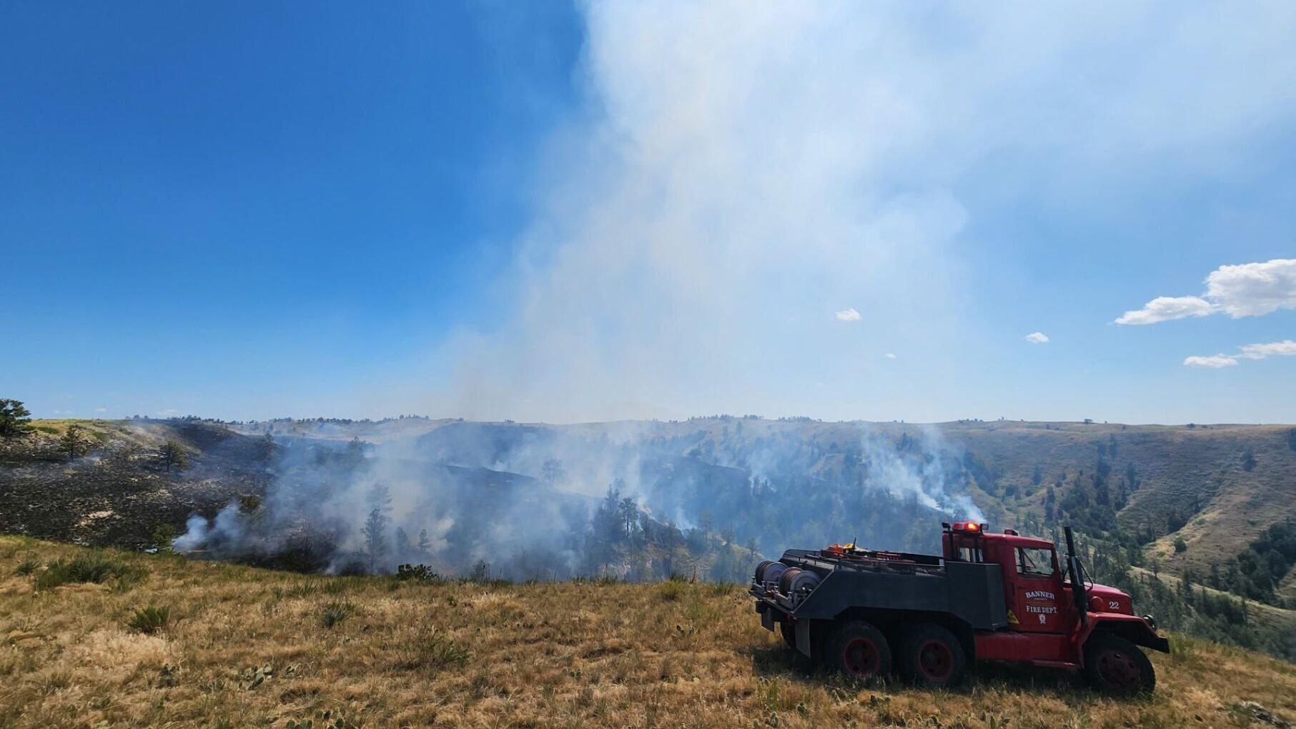 Firefighters battle Banner County wildfire for second day